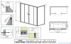Radaway Vesta DWD+S Parawan nawannowy 140x80cm szkło przejrzyste 203140-01/204080-01